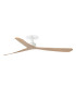 Rocker Recessed 132cm Ceiling Fan Matt White, Ash Wood Blades