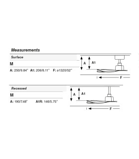 Rocker Recessed 132cm Ceiling Fan Matt White