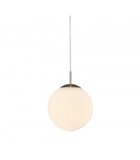 Small Globe Ceiling Pendant 1 Light E27 Frosted White Glass - 1