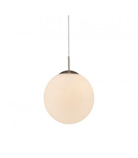 Medium Globe Ceiling Pendant 1 Light E27 Frosted White Glass - 1