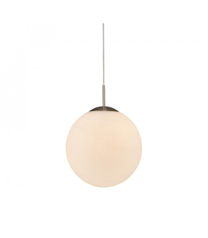 Medium Globe Ceiling Pendant 1 Light E27 Frosted White Glass - 1
