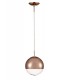Small Globe Ceiling Pendant 1 Light E27 Copper - 1