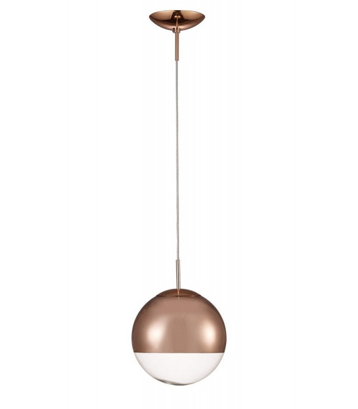 Small Globe Ceiling Pendant 1 Light E27 Copper - 1