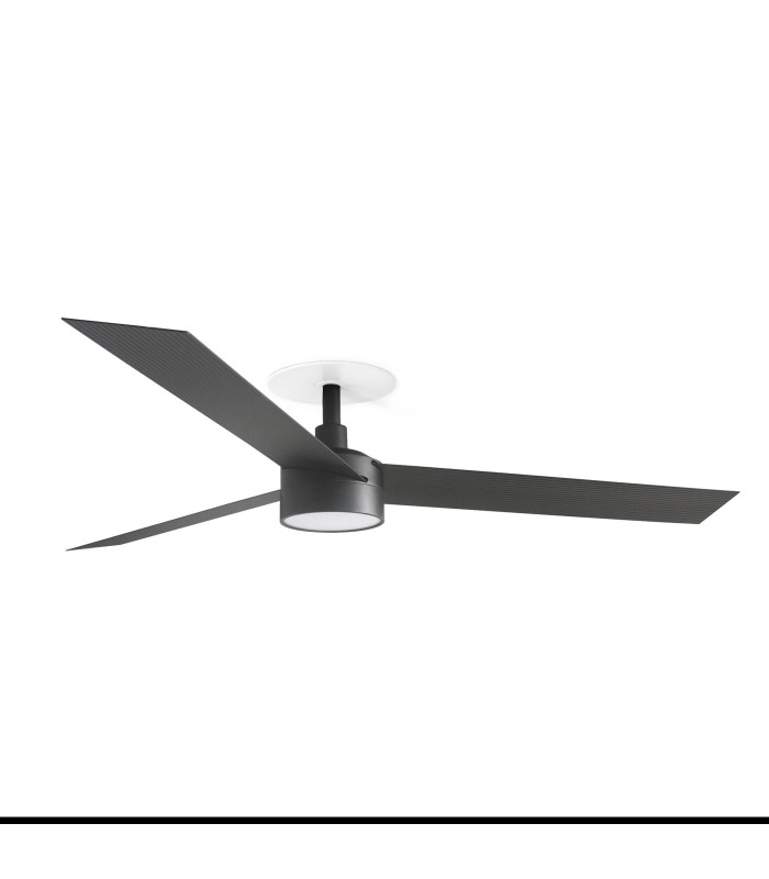 Cruiser Recessed 132cm LED Ceiling Fan Matt Black CCT