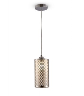 Oval Pattern Ceiling Pendant 1 Light E27 Polished Chrome - 1