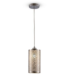 Circle Pattern Ceiling Pendant 1 Light E27 Polished Chrome - 1