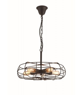 Cage Ceiling Pendant 5 Light E27 Black - 1