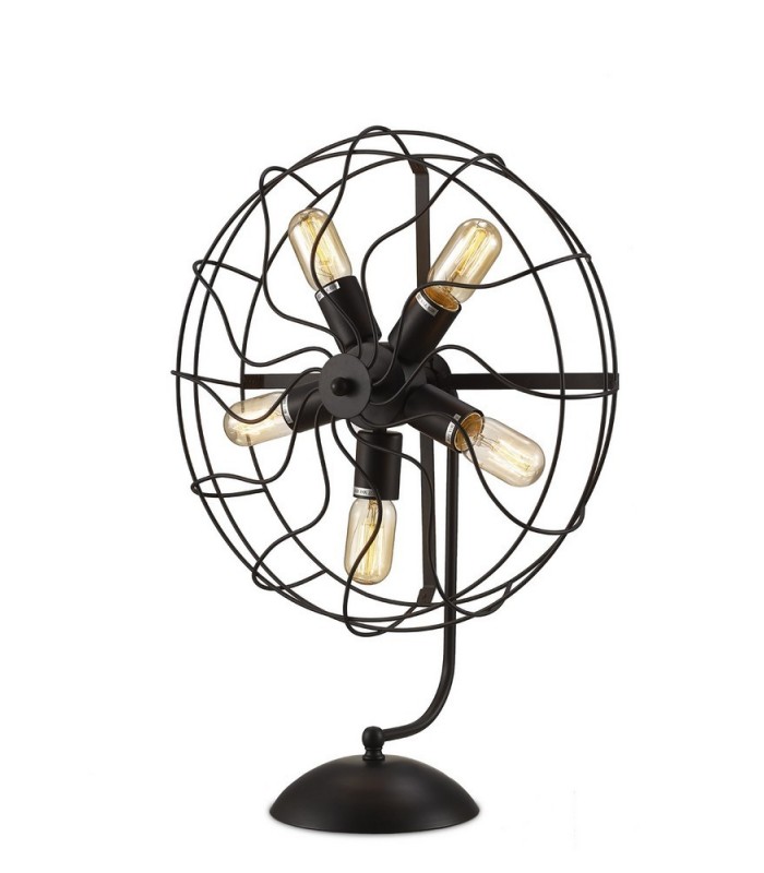Cage Table Lamp 5 Light E27 Black - 1