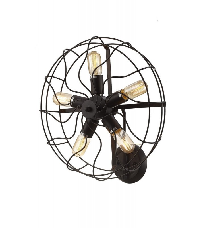 Cage Wall Lamp 5 Light E27 Black - 1