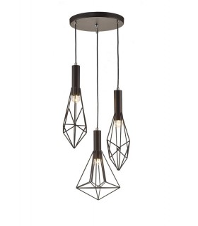 Ceiling Cluster Pendant Cluster Cage 3 Light E27 Black - 1