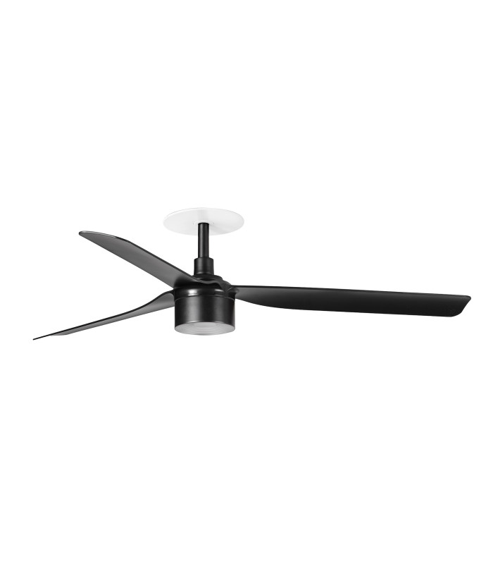 Punt Recessed 132cm TEK LED Ceiling Fan Matt Black 3000K