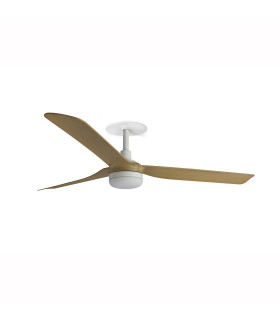 Punt Recessed 132cm LED Ceiling Fan Matt White, Maple Blades CCT