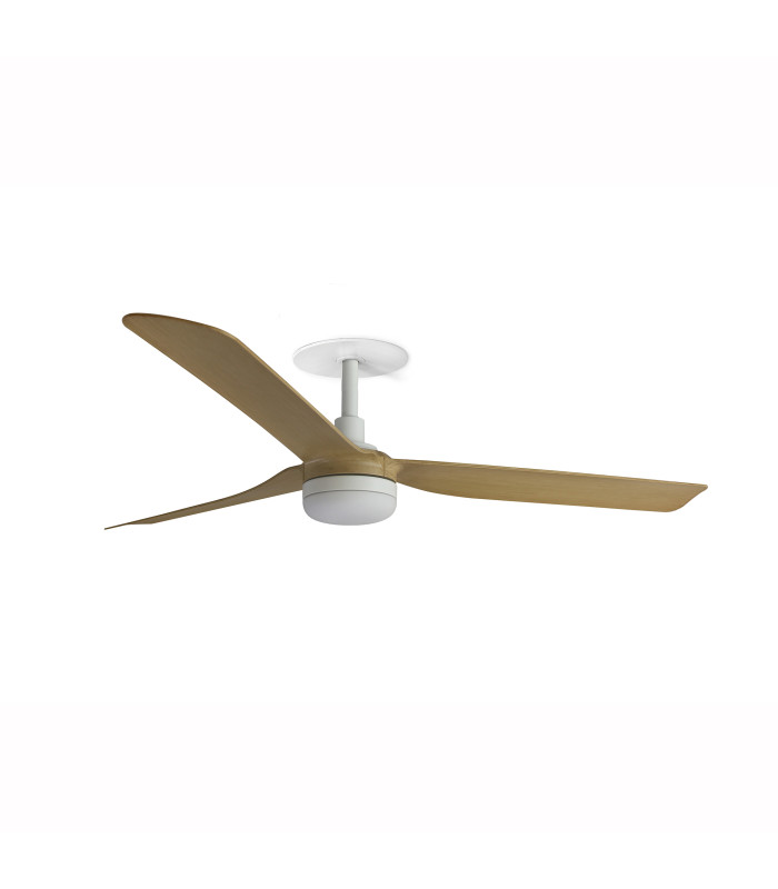 Punt Recessed 132cm LED Ceiling Fan Matt White, Maple Blades CCT