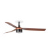 Punt Recessed 132cm TEK LED Ceiling Fan Matt Black, Walnut Blades 4000K