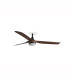 Punt Recessed 132cm LED Ceiling Fan Matt Black, Walnut Blades CCT