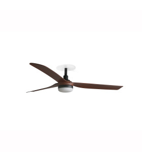 Punt Recessed 132cm LED Ceiling Fan Matt Black, Walnut Blades CCT