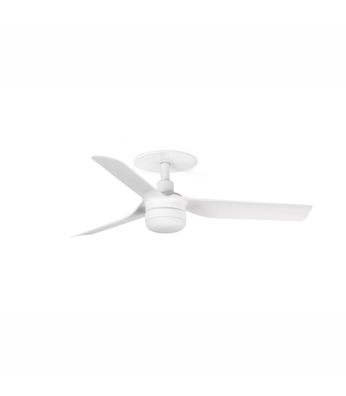 Mini Punt Recessed 90cm LED Ceiling Fan Matt White CCT
