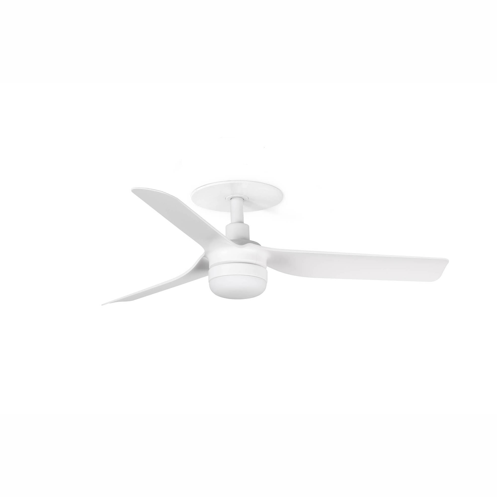 Mini Punt Recessed 90cm LED Ceiling Fan Matt White CCT