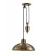 Pulley System Dome Ceiling Pendant E27 Antique Brass - 1