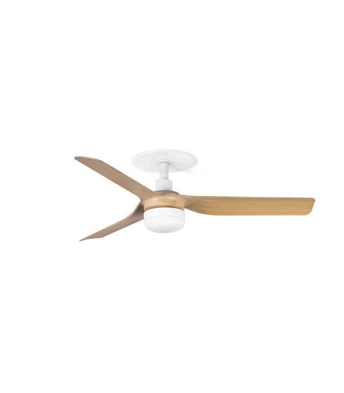 Mini Punt Recessed 90cm LED Ceiling Fan Matt White, Maple Blades CCT