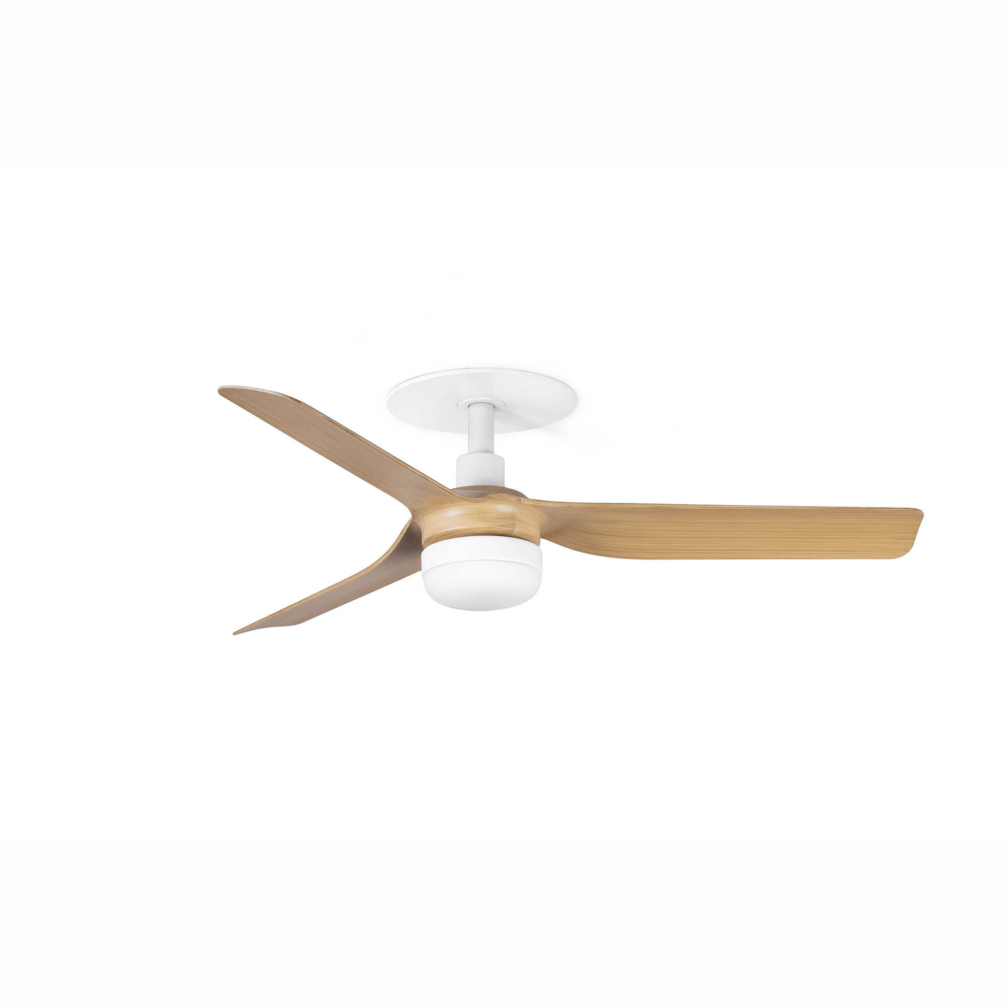 Mini Punt Recessed 90cm LED Ceiling Fan Matt White, Maple Blades CCT