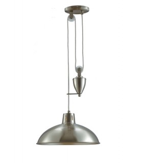 Pulley System Dome Ceiling Pendant E27 Satin Nickel - 1