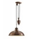 Pulley System Dome Ceiling Pendant E27 Antique Copper - 1