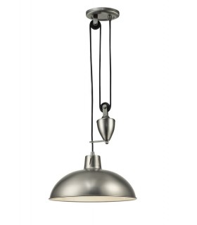 Pulley System Dome Ceiling Pendant E27 Antique Nickel - 1