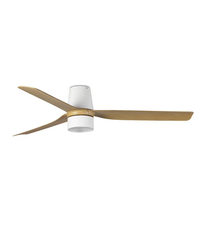 Punt Tub 132cm TEK LED Ceiling Fan Matt White, Maple Blades 3000K