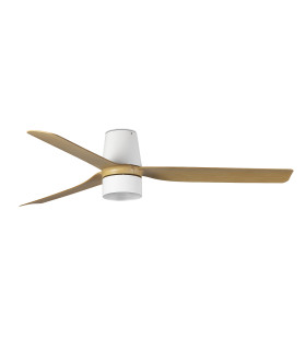 Punt Tub 132cm TEK LED Ceiling Fan Matt White, Maple Blades 2700K