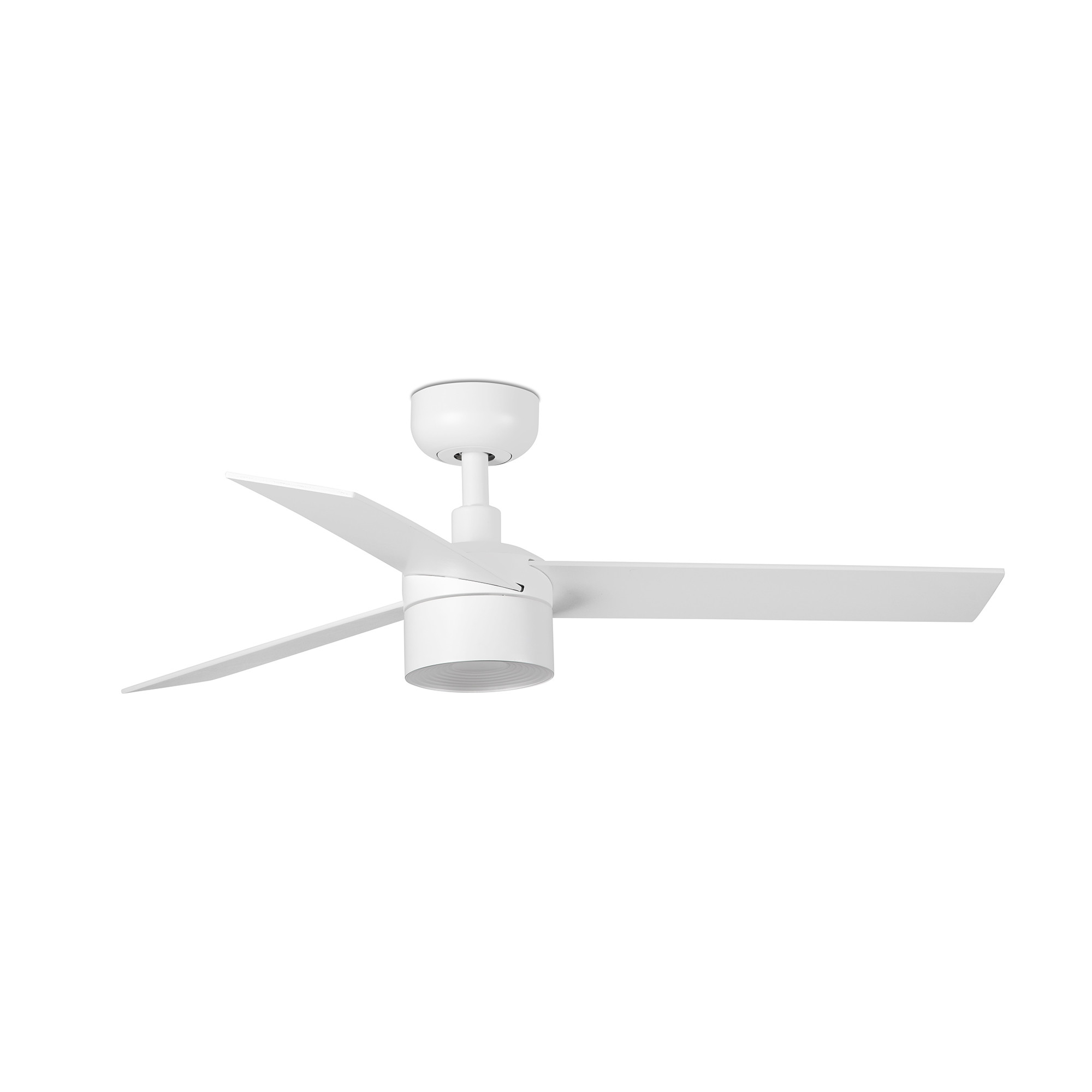 Rudder Recessed 106cm TEK LED Ceiling Fan Matt White, Ash Wood Blades 2700K, 3 Blade Reversible