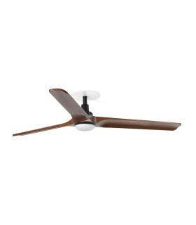 Heywood Recessed 132cm LED Ceiling Fan Matt Black, Dark Walnut Blades CCT