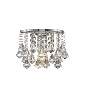 Wall Lamp 1 Light E14 Switched Polished Chrome, Prism Crystal - 1