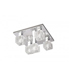 Ceiling Flush 5 Light G9, 230mm Square, Polished Chrome, Clear Glass - 1