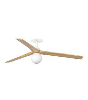 Klim Recessed Large LED Ceiling Fan Matt White, Pine Blades