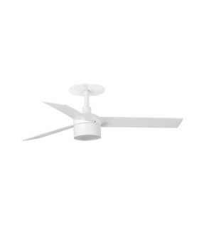 Rudder Recessed 106cm TEK LED Ceiling Fan Matt White, Ash Wood Blades 3000K, 3 Blade Reversible