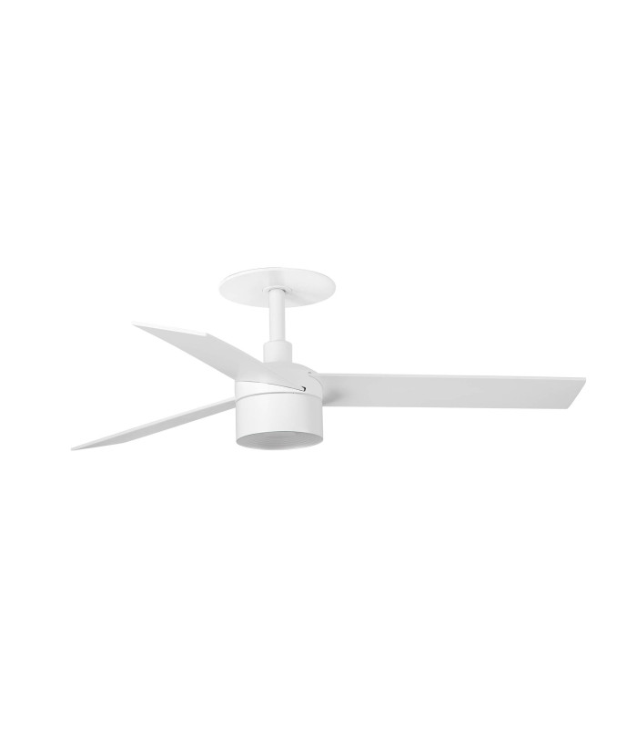 Rudder Recessed 106cm TEK LED Ceiling Fan Matt White, Ash Wood Blades 3000K, 3 Blade Reversible