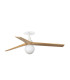 Klim Recessed Medium LED Ceiling Fan Matt White, Pine Blades