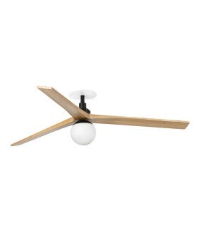 Klim Recessed Large LED Ceiling Fan Matt Black, Pine Blades
