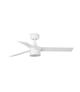 Rudder Recessed 106cm Smart TEK LED Ceiling Fan Matt White, Ash Wood Blades 3000K, 3 Blade Reversible
