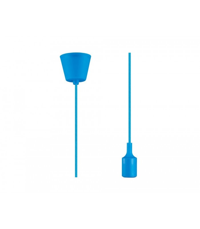 1.5m Suspension Kit 1 Light Blue,90mm Plastic Base and Silicon Lampholder Cover, E27 Max 60W, c, w Ceiling Bracket - 1