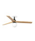 Klim Recessed Medium LED Ceiling Fan Matt Black, Pine Blades
