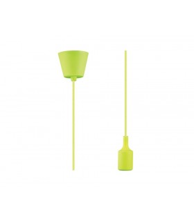 1.5m Suspension Kit 1 Light Green,90mm Plastic Base and Silicon Lampholder Cover, E27 Max 60W, c, w Ceiling Bracket - 1