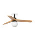 Klim Recessed Small LED Ceiling Fan Matt Black, Pine Blades