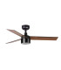 Rudder Recessed 106cm Smart TEK LED Ceiling Fan Matt Black, Walnut Blades 2700K, 3 Blade Reversible