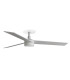 Rudder Recessed 132cm LED Ceiling Fan Matt White, Ash Wood Blades CCT, 3 Blade Reversible