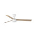 Rudder Recessed 132cm TEK LED Ceiling Fan Matt White, Ash Wood Blades 2700K, 3 Blade Reversible