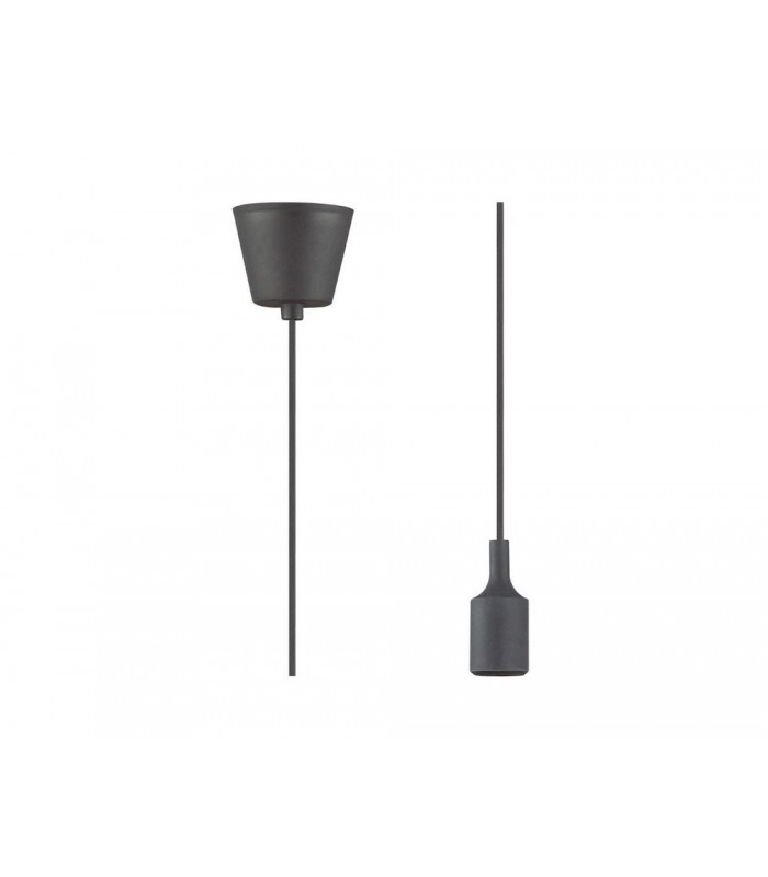 1.5m Suspension Kit 1 Light Black,90mm Plastic Base and Silicon Lampholder Cover, E27 Max 60W, c, w Ceiling Bracket - 1