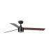 Rudder Recessed 132cm TEK LED Ceiling Fan Matt Black, Walnut Blades 2700K, 3 Blade Reversible
