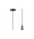 1.5m Suspension Kit 1 Light Gun Metal, Black Braided Cable, E27 Max 60W, c, w Ceiling Bracket - 1